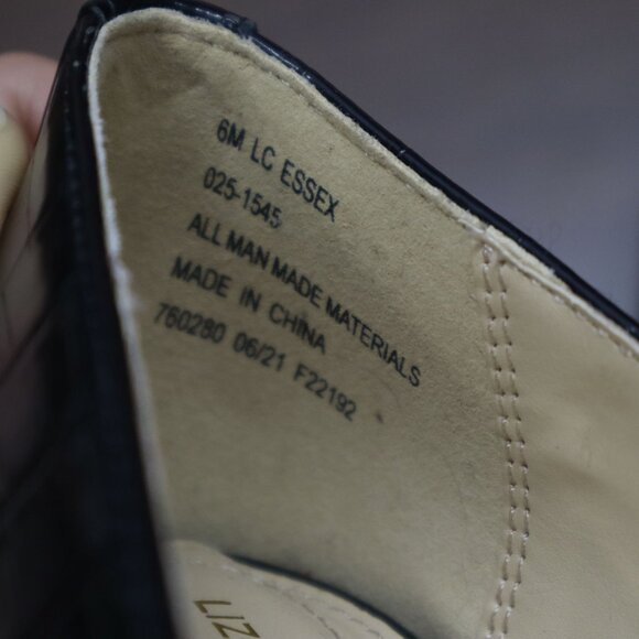 Liz Claiborne Leather Loafers Womens‎ 6M Black Twee Business Elevated Basic NWT - Picture 2 of 15